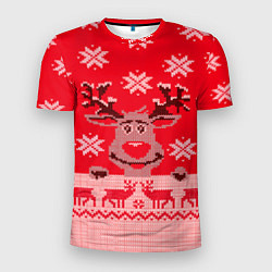Футболка спортивная мужская Узор оленя, цвет: 3D-принт