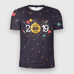 Футболка спортивная мужская 2019 New Year, цвет: 3D-принт