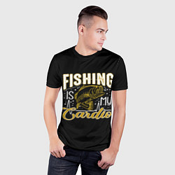 Футболка спортивная мужская Fishing is my Cardio, цвет: 3D-принт — фото 2