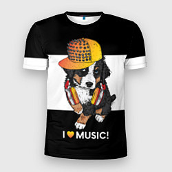 Мужская спорт-футболка I like music