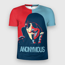 Футболка спортивная мужская Anonymous поп арт мем, цвет: 3D-принт