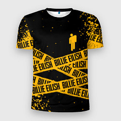 Футболка спортивная мужская BILLIE EILISH: Yellow & Black Tape, цвет: 3D-принт