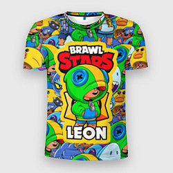 Футболка спортивная мужская BRAWL STARS LEON, цвет: 3D-принт