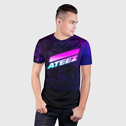 Футболка спортивная мужская ATEEZ neon, цвет: 3D-принт — фото 2