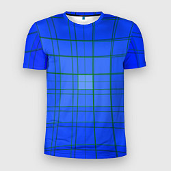 Мужская спорт-футболка Геометрия синяя 3D
