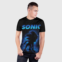 Футболка спортивная мужская Sonic in shadow, цвет: 3D-принт — фото 2