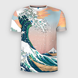 Мужская спорт-футболка Большая волна в канагаве