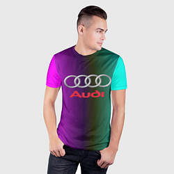 Футболка спортивная мужская Audi, цвет: 3D-принт — фото 2