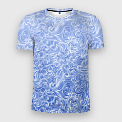 Мужская спорт-футболка Волны на голубом фоне