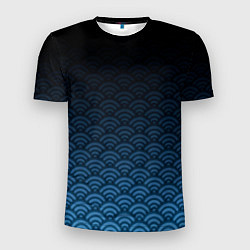 Мужская спорт-футболка Узор круги темный синий