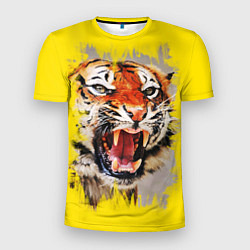 Футболка спортивная мужская Оскал тигра, цвет: 3D-принт
