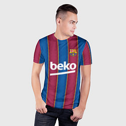 Футболка спортивная мужская FC Barcelona 2021, цвет: 3D-принт — фото 2