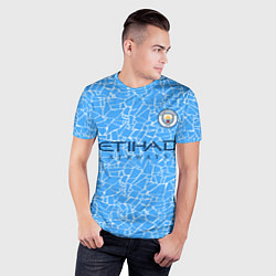 Футболка спортивная мужская Manchester City 2021 Home Kit, цвет: 3D-принт — фото 2