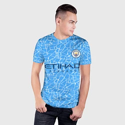 Футболка спортивная мужская Manchester City 2021 Home Kit, цвет: 3D-принт — фото 2