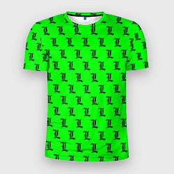 Мужская спорт-футболка Эл паттерн зеленый