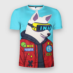Мужская спорт-футболка Кибер Пёс