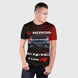 Футболка спортивная мужская Honda Civic Type R, цвет: 3D-принт — фото 2
