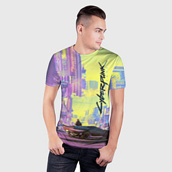 Футболка спортивная мужская Cyberpunk 2077, цвет: 3D-принт — фото 2