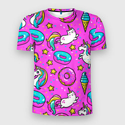 Мужская спорт-футболка Единороги с пончиками
