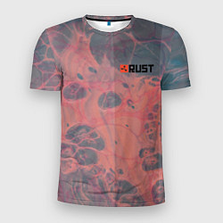 Мужская спорт-футболка Rust Красная текстура Раст