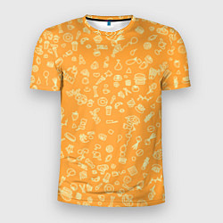 Футболка спортивная мужская Оранжевая еда, цвет: 3D-принт