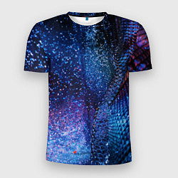 Мужская спорт-футболка Синяя чешуйчатая абстракция blue cosmos
