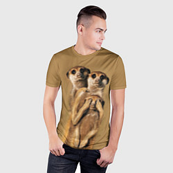 Футболка спортивная мужская Сурикаты, цвет: 3D-принт — фото 2
