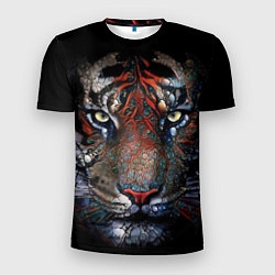 Мужская спорт-футболка Цветной тигр