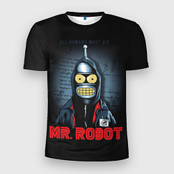 Футболка спортивная мужская Bender x mr robot, цвет: 3D-принт