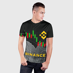 Футболка спортивная мужская BINANCE БИНАНС ГРАФИК, цвет: 3D-принт — фото 2