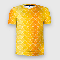 Футболка спортивная мужская Желтая чешуя, цвет: 3D-принт