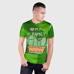 Футболка спортивная мужская Милая семья кактусов, цвет: 3D-принт — фото 2