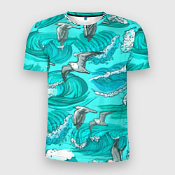 Мужская спорт-футболка Чайки в море