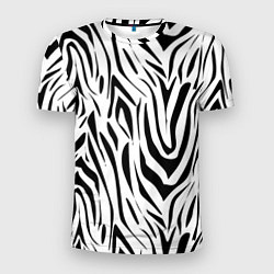 Мужская спорт-футболка Черно-белая зебра