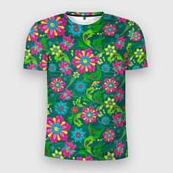 Мужская спорт-футболка Поле разноцветных цветков