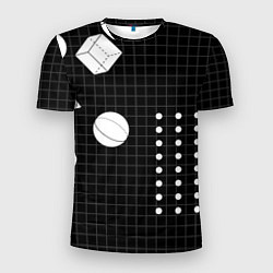 Мужская спорт-футболка Черно-белые фигуры 3D