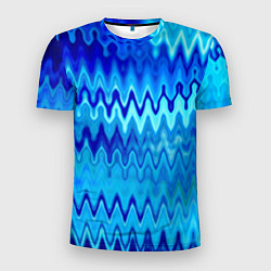 Футболка спортивная мужская Синий-голубой абстрактный узор, цвет: 3D-принт