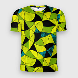 Футболка спортивная мужская Гранжевый яркий зеленый, цвет: 3D-принт