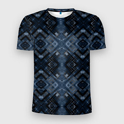Мужская спорт-футболка Темный синий абстрактный узор