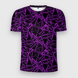 Мужская спорт-футболка Фиолетово-черный абстрактный узор