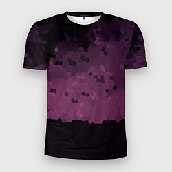 Мужская спорт-футболка Мозаичный узор в черно бордовом цвете