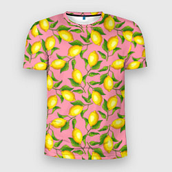 Мужская спорт-футболка Лимоны паттерн