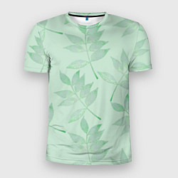 Мужская спорт-футболка Зеленые листья