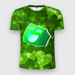 Футболка спортивная мужская Geometry Dash: Green Love Z, цвет: 3D-принт