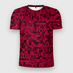 Мужская спорт-футболка Красно-черный абстрактный узор