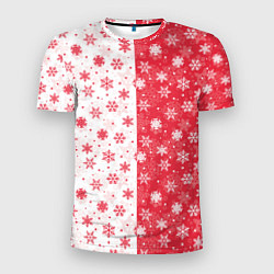 Мужская спорт-футболка Снежинки - новогодние узоры