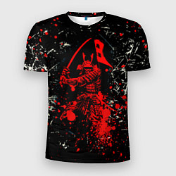 Мужская спорт-футболка Красный Японский Самурай Samurai