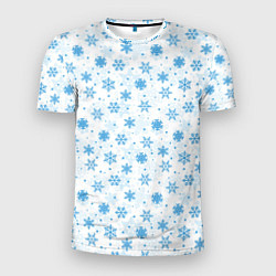 Мужская спорт-футболка Снежинки снежные узоры