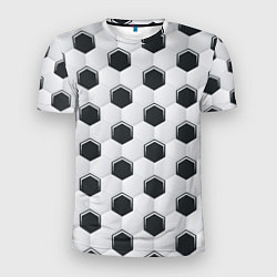 Футболка спортивная мужская Текстура футбольного мяча, цвет: 3D-принт