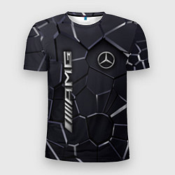 Футболка спортивная мужская Mercedes AMG 3D плиты, цвет: 3D-принт